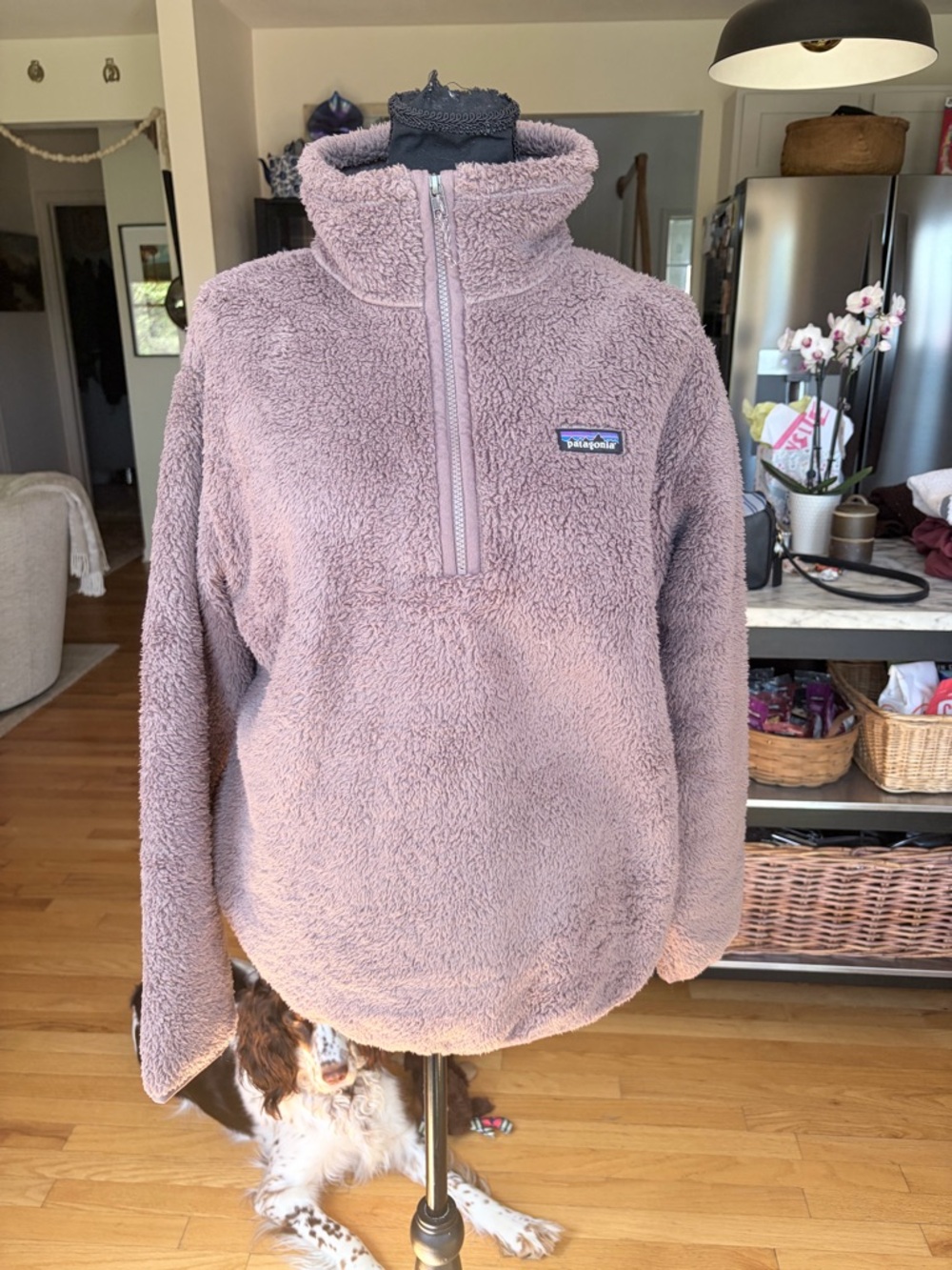 Patagonia Plush Half-Zip Pullover in Dusty Lavender